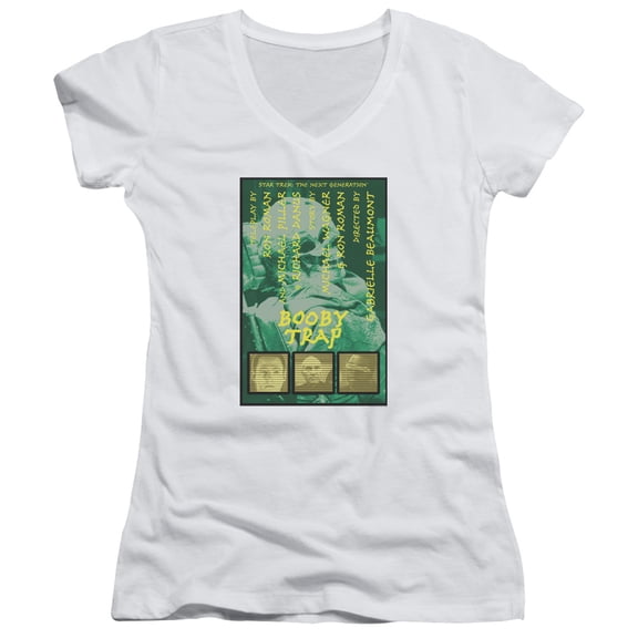 Star Trek Tng Season 3 Episode 6 Junior Women's V-Neck T-Shirt White