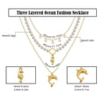 thumbnail image 6 of LuLiaMenton 3PCS Faux Pearl Necklace Gold Plated Seahorse Dolphin Pendant Ocean Summer Jewelry for Women, 6 of 6
