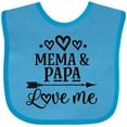 thumbnail image 3 of Inktastic Mema and Papa Love Me Girls Baby Bib, 3 of 4