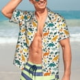 thumbnail image 5 of Yiaed Dinosaurs and Tropical Leaves Print Hawaiian Shirt for Men Short Sleeve Button Down Shirts Beach Shirts for Men-Medium, 5 of 5