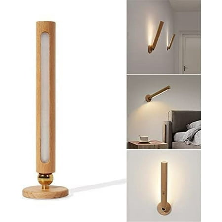 

LED Wall Sconce Wall Magnetic Lamp Wooden LED Wall Lamp Smart 360° Rotatable Wall Lamp USB Rechargeable Detachable Night Light Touch Control Wireless Wall Light for Reading Working Study Bedside