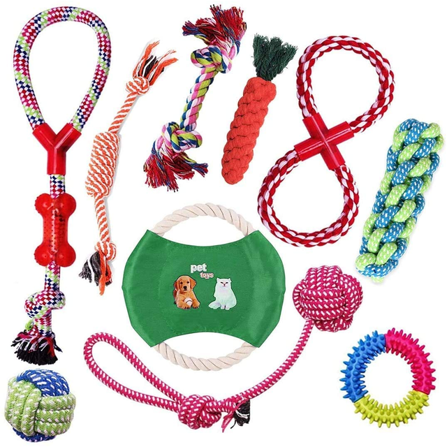 10 Piezas Juguetes de Cuerda para Perros No Toxico Malubero Malu1590