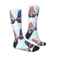 thumbnail image 3 of Picia Women Crew Soft Moisture-wicking Socks Cute Gnomes in USA1 Pattern Design Cotton Socks, One Size fit All, 3 of 9