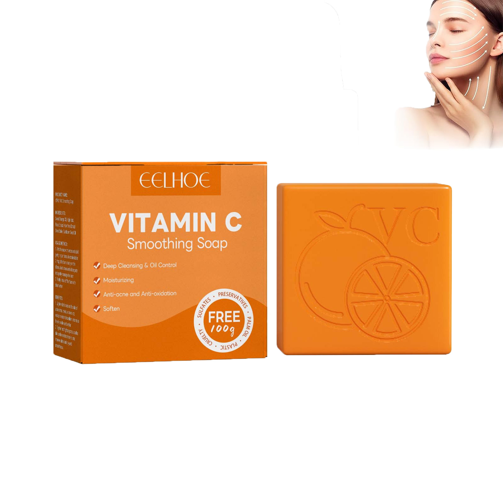 Vitamin C Brightening Soap, Dark Spots on Face & Body for Moisturizing