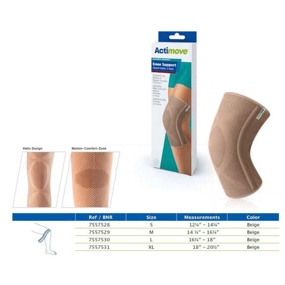 Actimove Knee Support Closed Patella, 2 Stays, Beige, Medium (14-1/4‚ in- 16-1/4 in)