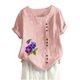 thumbnail image 5 of Camisetas de Manga Corta para Mujeres, Camiseta de Manga Corta Impresa Casual Hecha de 95% Poliéster 5% Spandex para Todas las Estaciones, Camisetas de Manga Corta para Mujeres, 5 of 6