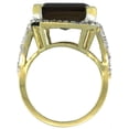 thumbnail image 2 of 14K Yellow Gold Diamond Natural Smoky Topaz Ring Emerald-cut 18x13mm, size 9, 2 of 3