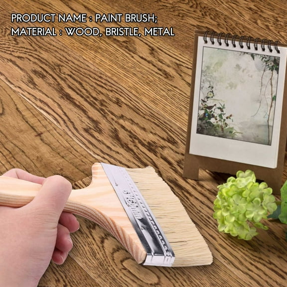 6" Wide Bristle Hair Wooden Handle Paint Brush Wall Painting Tool