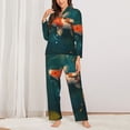 thumbnail image 2 of Sigee Koi Pond Lilies for Women’s Pajama Sets Long-Sleeved Pjs Sets for Women 2 piece Sleepwear-X-Large, 2 of 7