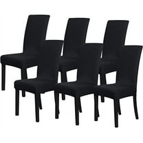 XmhyTop Chair Covers for Dining Room Set of 6 Pack Stretch Black Chair Slipcovers for Parson Chairs 6 Pieces Washable Removable