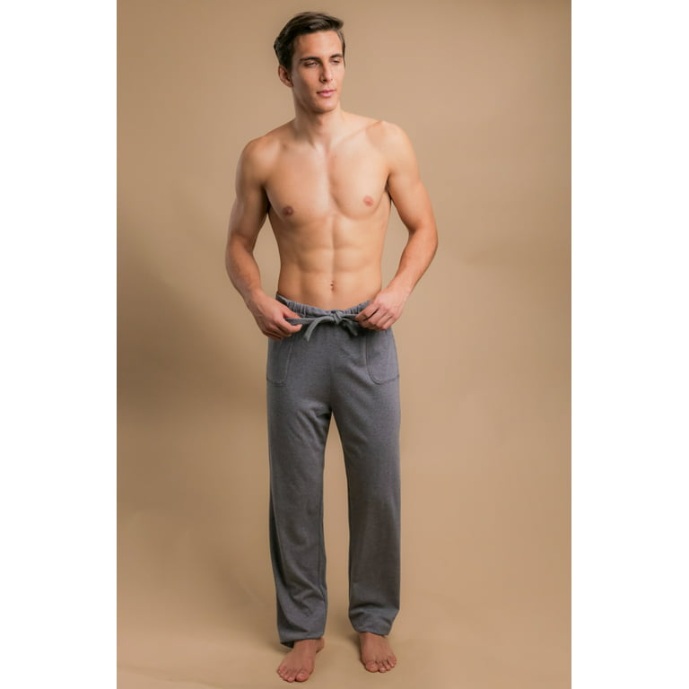 Men's Cottonique M17708 Latex Free Organic Cotton Drawstring Lounge Pant  (Melange Grey S/M)
