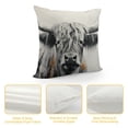 thumbnail image 4 of BCIIG Throw Pillow Cover Portrait of a Highland Cow Pillow Case Decorative  Outdoor Cushion Couch Sofa Pillowcases 18x18in, 4 of 5
