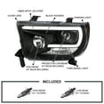 thumbnail image 3 of Spec-D Tuning Black Projector Headlights w/ LED Light Bar Compatible with 2007-2013 Toyota Tundra, 2008-2017 Toyota Sequoia, Left + Right Pair Headlamps Assembly, 3 of 6