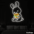 thumbnail image 3 of Craftnamesign Rabbit Burger Neon Sign, Burger Shop LED Sign, Rabbit Decor, 3 of 4