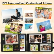 Fixdono Scrapbook Photo Album with 80 Pages, DIY Photo Album Scrapbook for Wedding, Anniversary, Birthday, Travel, Friends, Baby, 11.4 x 8.4