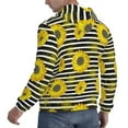 thumbnail image 6 of Naloa Sunflowers On Black And White Stripes Men's Casual Hooded Collar Drawstring Hoodies Pullover Sweatshirts Casual Long Sleeve Shirts-4X-Large, 6 of 7