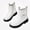 White, variant on Viluyesy Girls Chelsea Ankle Boots, Faux Leather, Elastic Side Panels, Side Zipper, Bow Detail, Non Slip Lug Sole Brown Size 10 Little Kids