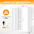 thumbnail image 3 of INTERGREAT White Metal Storage Cabinet Doors, 72" Locking Steel Storage Cabinet with Shelves, Tall Metal Cabinet Lockable Steel Cabinets for Home Office, 3 of 19