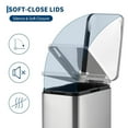 thumbnail image 4 of GAOMON Slim 13 Gallon Stainless Steel Trash Can, Step-On Rectangular Garbage Bin with Removable Inner Bucket & Soft-Close Lid, for Kitchen - Silver, 4 of 7