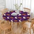 thumbnail image 3 of Halloween Stretch Round Tablecloth with Elastic Hem - 52 Inch Elasticized Cover for Kitchen Dining Party, Tear Resistant, 3 of 6