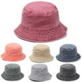 thumbnail image 6 of Fashion Cotton Foldable Casual Women Men Sun Hat Fisherman Cap Denim Washed Bucket Hat LIGHT GREY, 6 of 8