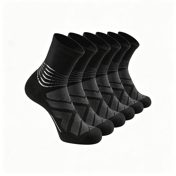 DUPAI Compression Ankle Support Crew Socks Men Women Wicking Plantar Fasciitis Relief Running Hiking Socks 3 Pairs Compression Ankle Compression Socks