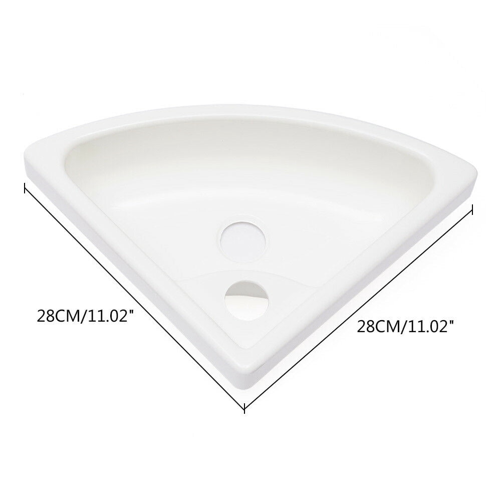 RV Hand Wash Basin Triangular Sink Without Faucet Boat Yachts Camper Accessories RV Accessories Parts Camper Motorhome Boat Wash Basin RV Triangular Bathroom Sink Single Hole RV Lavatory Sink White