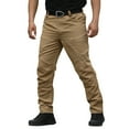 thumbnail image 2 of Dwelliawo Mens Stretch Work Pants Waterproof Lightweight Tactical Cargo Pants Big and Tall Outdoor Work Pantalones with Pockets Ripstop Flex Hiking Pant Light Brown M, 2 of 4