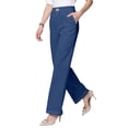 thumbnail image 7 of Comfy Fit Pants for Women Over 50 Straight Leg Elastic Waist Solid Pants Perfect Drape High Rise Pull-On Stretch Pants, M, 7 of 7