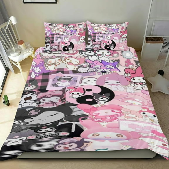 Melody Themed Bed Sheet Set Three Piece Set 53x79 In ches Comfortable And Skin Friendly Unique Design Creating A Star Studded Night Home Decor Gifts For Family Friends fans