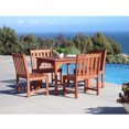 Malibu Ecofriendly 5piece Outdoor Hardwood Dining Set with Rectangle