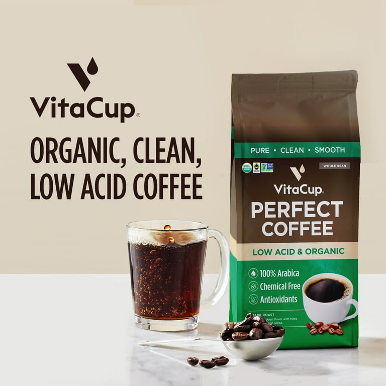 VitaCup Perfect Low Acid Coffee Ground Dark Roast 11 ounces