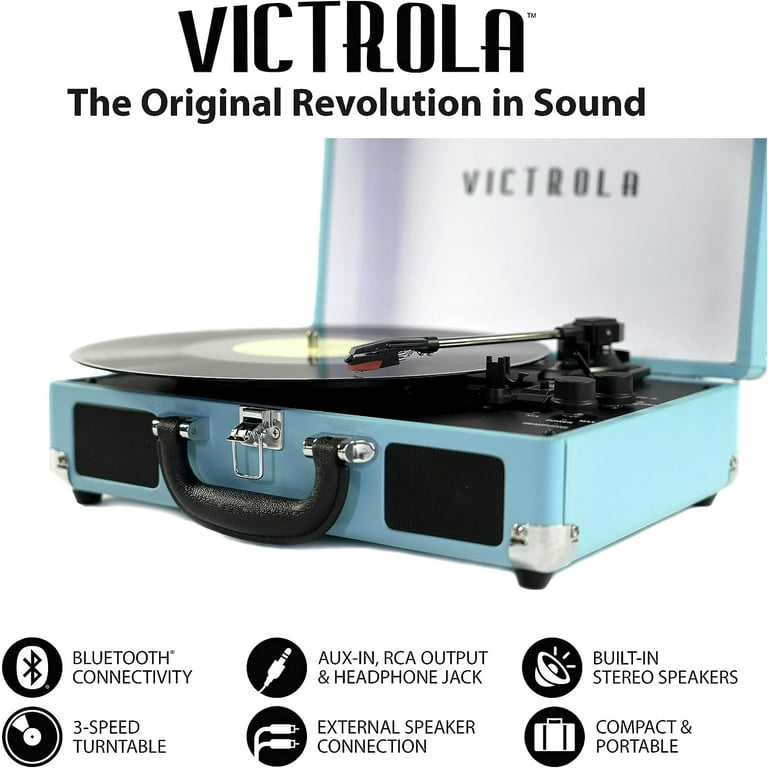 Victrola Vintage Journey 3-Speed Bluetooth Portable Suitcase