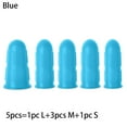 thumbnail image 1 of 5pcs Needlework Sewing Thimble Rubber Finger protector Silicone Finger Cover Non-slip Guard Caps BLUE, 1 of 8