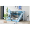 thumbnail image 3 of Full-Over-Full Castle Style Bunk Bed - 2 Drawers 3 Shelves & Slide - Blue, 3 of 26
