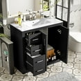thumbnail image 4 of 36'' Bathroom Vanity with Ceramic Sink Combo, Solid Wood Frame Bathroom Storage Cabinet, Freestanding Vanity Set with 3 Drawers, 4 of 9