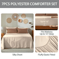 thumbnail image 2 of Bedtreat King Comforter Sets，7-Pieces Reversible Bedding Sets，Bed in a Bag with Comforter， Flat Sheet and Fitted Sheet, Pillowcases & Shams，Coffee/Sand Dollar, 2 of 10