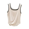 thumbnail image 2 of Htigea Clearanc Womens Tank Tops 2025 Summer Crew Neck Slim Fitted Tops Casual Basic Sleeveless Shirts Beige,2XL, 2 of 3