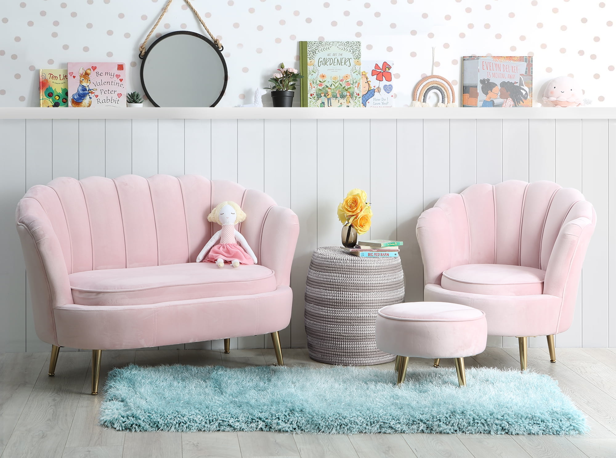 Pink shell best sale chair homesense