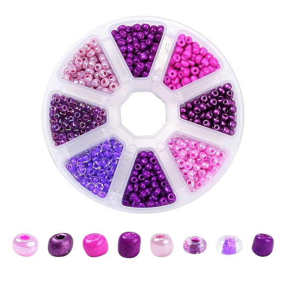 8 style 6/0 Glass Round Seed Beads Baking Paint & Ceylon & Transparent Inside Colours Round Hole Beads Small Craft Beads for DIY Jewelry Making Mixed color