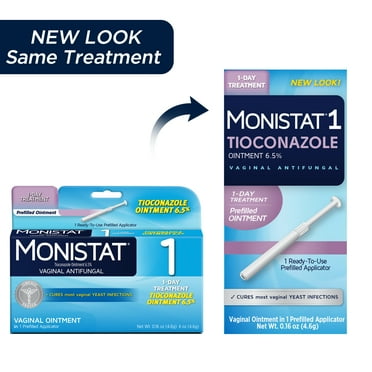 Monistat 1 Day Yeast Infection Treatment for Women, 1 Tioconazole Ointment Applicator