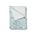 thumbnail image 2 of Bass Soft Flannel Fleece Throw Blanket, Repeating Pattern of Sketchy Fish Breeds in Aqua Color Palette, Cozy Plush for Indoor and Outdoor Use, 50" x 70", Dark Seafoam Aqua, by Ambesonne, 2 of 6