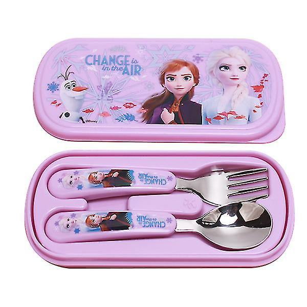 Saich Disney Mickey Minnie Children's Cutlery Set Fork Spoon Box Three-Piece Set