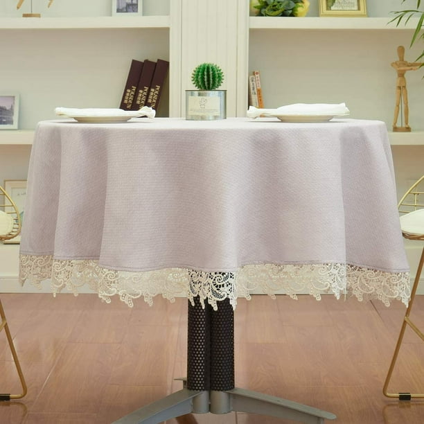 Small Round Tablecloth Lace Dustproof Table Cover 48inch 56inch Clothes Wedding Coffee End Tabletop Decoration Com Small Round Tablecloth Lace Dustproof, Small Round Decorative Tablecloths
