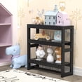 thumbnail image 5 of Bambloom Over The Toilet Storage Bathroom Shelves,Wall Mounted 3 Tier Space Saver Corner Shelf Organizer,Bamboo Towel Rack Toilet Paper Cabinet with Hanging Rod,Black, 5 of 7