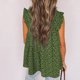 thumbnail image 5 of Moda mujer Casual impreso camiseta Base chaleco sin mangas cuello cuadrado volantes Tops blusa Fridja qr1761, 5 of 7