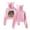 Pink, variant on icrimax Cat Ear Fashion Casual Women's Short Hoodie Sportswear