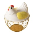 thumbnail image 1 of Cesta para almacenar huevos, soporte para huevos frescos, artículos decorativos de cocina con tapa, cesta redonda para recoger huevos, contenedor para Amarillo, 1 of 8