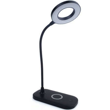 Newhouse Lighting LED Full Feature Desk Lamp with Dimming, Color Change Option and USB Port for Device Charging, Black