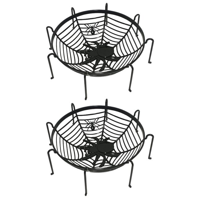 LCXmlly Candy Plate Spider Web Candy Baskets Fruit Plates Large Capacity Bright Color Not Easily Deformed Party Plates (2Pcs)